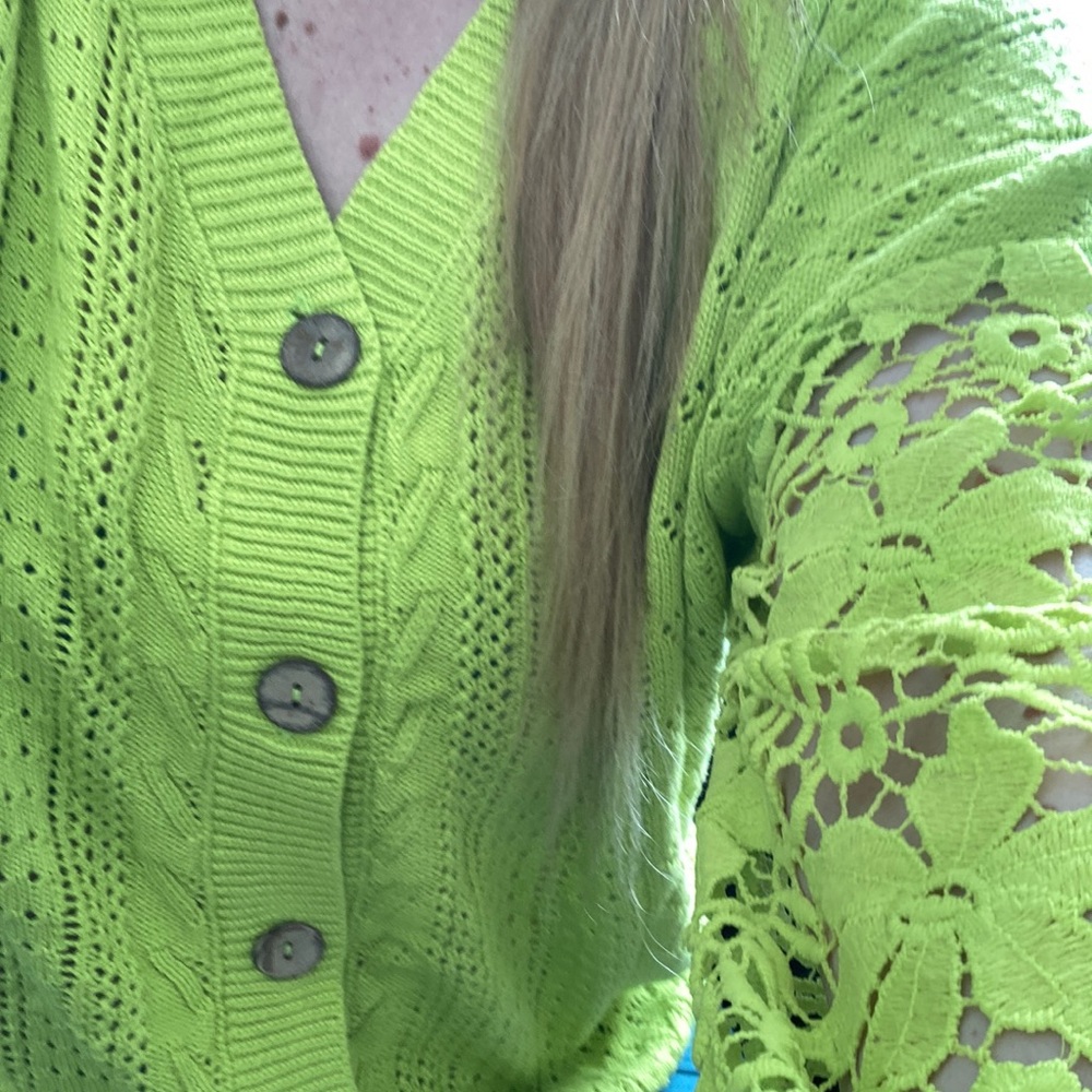 Neon green sweater